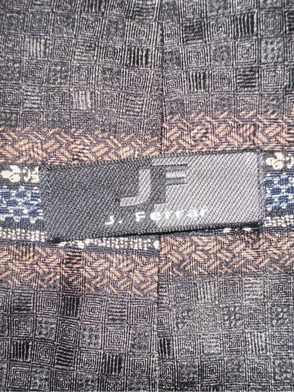 Like new J. Ferrar Men's Woven Navy Tie with Blue Accent Stripes